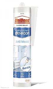 Unibond Anti-Mould White, Waterproof Protection Kitchen & Bathroom Sealant 274G Cartridge