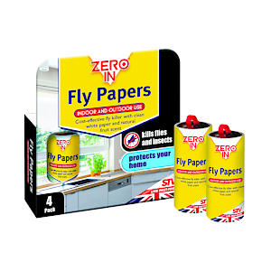 Zero In Fly Papers Fsc - 4 Pack, White