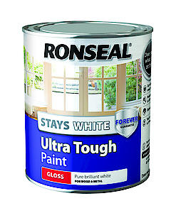 Ronseal Rslswutgp25L Stays Ult/Tough Gloss Paint, White, 2.5 Litre
