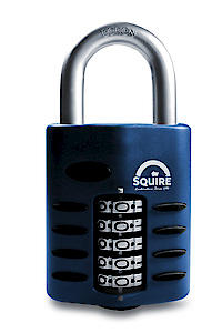 Squire Heavy Duty Padlock (Cp60) - Steel Shackle - 5 Wheel Combination (Blue, 60mm)