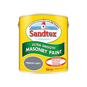 Sandtex Ultra Smooth Masonry Paint 2.5 Litre Stock Colours - Vermont Grey