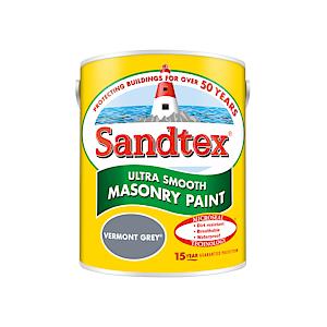 Sandtex Microseal | Smooth Masonry Paint | Vermont Grey | 5 Litre