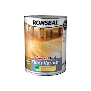Ronseal Diamond Hard Floor Varnish Clear Matt 5L