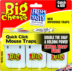 The Big Cheese Quick Click Mouse Trap - Twinpack, White