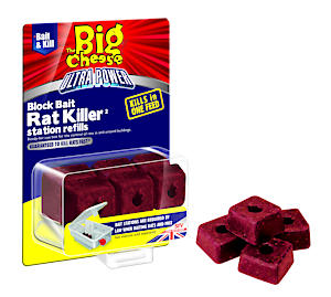 The Big Cheese Ultra Power Block Bait Rodent Killer - 20 G X 6, Red