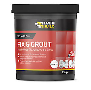 Everbuild 703 Fix And Grout Tile Adhesive Brilliant White 1.5kg (2 Pack Bundle)