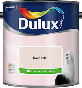 Dulux Walls & Ceilings Silk Emulsion Paint, Blush Pink, 2.5 Litres