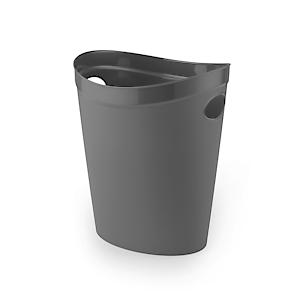 Addis 518039 Waste Paper Bathroom/Bedroom/Office Bin, Charcoal, 26 X 27 X 33 Cm