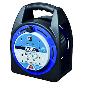 Masterplug Four Socket 13A Small Cassette Reel with 15m Cable