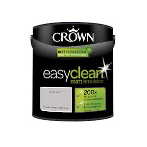 2.5L Crown Easy Clean Matt Emulsion Multi Surface Paint – Cloud Burst