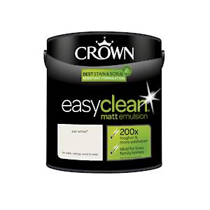 2.5L Crown Easy Clean Matt Emulsion Multi Surface Paint – Sail White