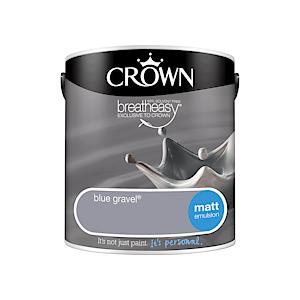 2.5L Crown Standard Breatheasy Matt Emulsion Paint - Blue Gravel