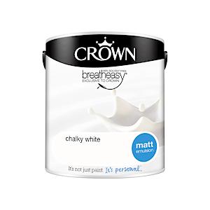 2.5L Crown Standard Breatheasy Matt Emulsion Paint - Chalky White