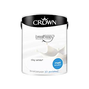 Crown Breatheasy Matt Emulsion Paint - Clay White 5L
