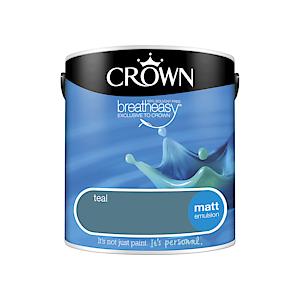 2.5L Crown Standard Breatheasy Matt Emulsion Paint - Teal