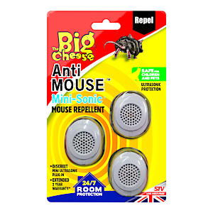 The Big Cheese Mini-Sonic Mouse Repellent – 3 Pack Plug-In