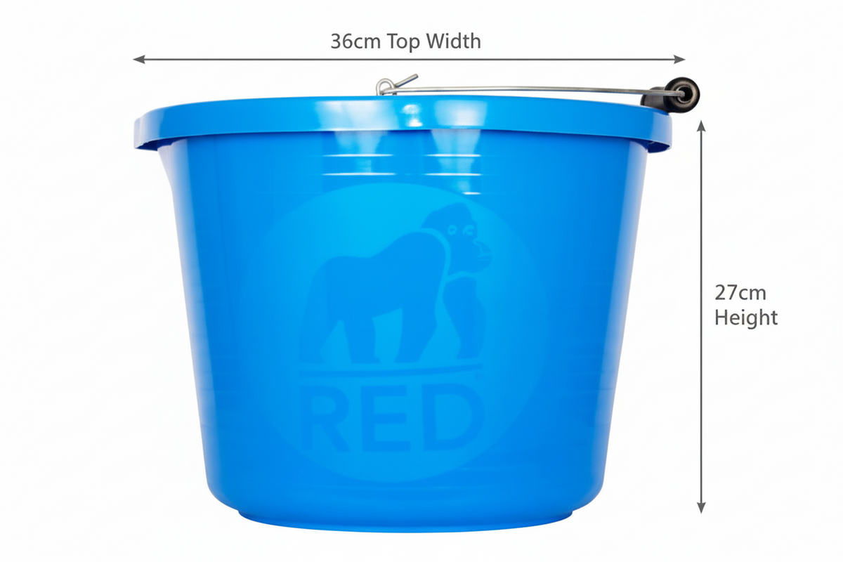 Red Gorilla Premium Builder's Bucket | 14 litre, 3 Gallon | 1 x Blue