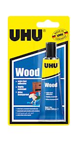 UHU Wood Glue 27ml Extra Fast Drying Dries Clear Highly Resistant 27ml