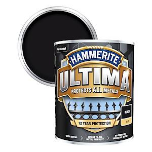 Hammerite Ultima Matt Metal Paint - 750Ml - Black, (Pack Of 1), Hmmummbl750