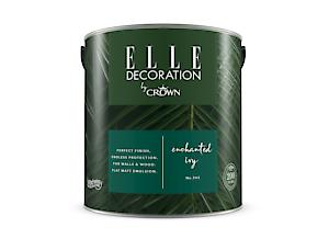 Elle Decoration By Crown 2.5L Flat Matt Emulsion Paint - Enchanted Ivy No 362