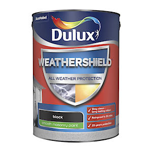 Dulux Weathershield Smooth Masonry Paint - Black - 5L