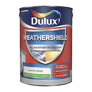 Dulux Weathershield Smooth Masonry Paint - Jasmine White - 5L