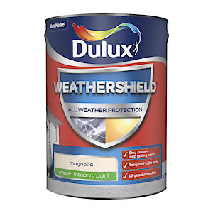 Dulux Weathershield Smooth Masonry Paint - Magnolia - 5L