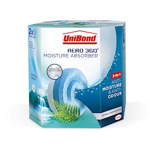 Unibond Aero 360 Moisture Absorber Waterfall Freshness Refill Tab Twin Pack (2 X 450G)