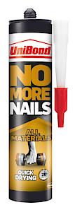 Unibond No More Nails All Materials Quick Drying Construction Adhesive, White, 390G Cartridge