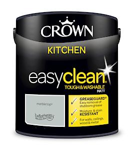 2.5L Crown Easyclean Kitchen Matt Emulsion Multi Surface Paint – Marble Top