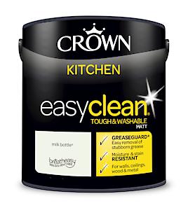 2.5L Crown Easyclean Kitchen Matt Emulsion Multi Surface Paint – Milk Bottle