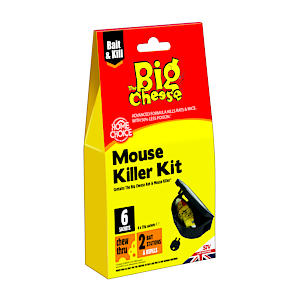 The Big Cheese Mouse Killer Kit - 25G Grain X 6 + 2 Stations