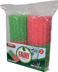 Fairy Platinum Non Scratch Glassware Cup Clean Pack Of 2