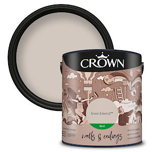 Crown 2.5L Breatheasy Silk Emulsion Paint For Walls & Ceilings - Linen Blend