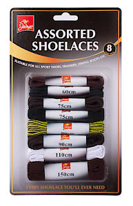 151 Assorted Shoe Laces 8 Pack