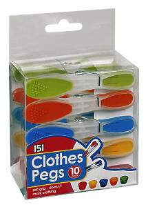 151 Soft Grip Clothes Pegs 10Pk