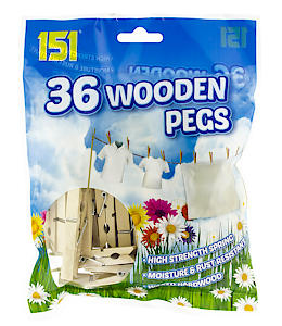 2 X 36 Wooden Pegs