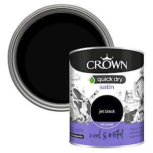 Crown Quick Dry Gloss Interior & Exterior Jet Black 750ml