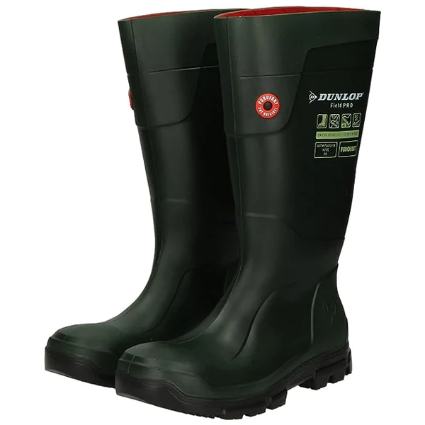 Dunlop Purofort Fieldpro Wellington Boot Black/Green ,Thermal to -20°C {All Sizes}