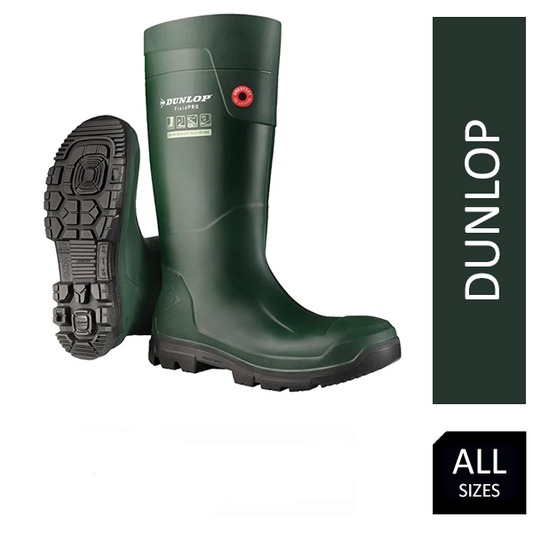 Dunlop Purofort Fieldpro Wellington Boot Black/Green ,Thermal to -20°C {All Sizes}