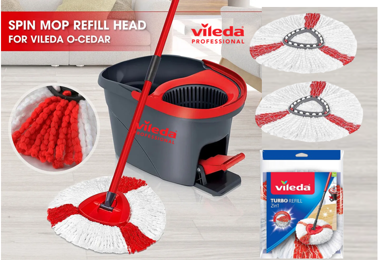 Vileda Turbo 2in1 Mop Head Refill | 3 Pack Bundle