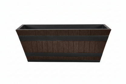 Fixtures Barrel Design Dark Brown Large Trough L50cm x W25.5cm x H19.5cm