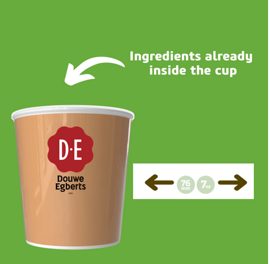 Douwe Egbert Pure Gold Black 25s x 76mm Vending Cups.