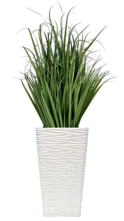 Fixtures High Gloss Glaze Wave MEDIUM 42cm Planter {White}