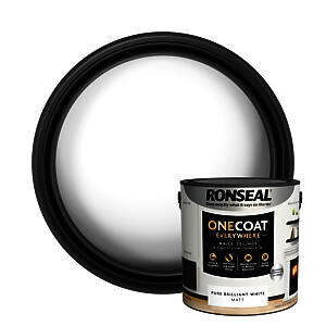 Ronseal One Coat Everywhere Paint Pure Brilliant White Matt 2.5L