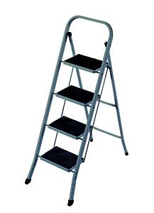 4 Step Ladder With Non-Slip Grey