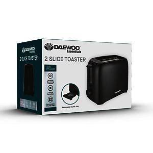 Daewoo Essentials 2 Slice Toaster |  Black | 700W