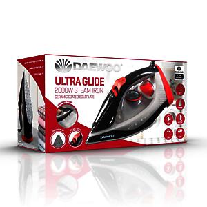 Daewoo Ultra-Glide Steam Iron | 2600w | High Steam Burst Function | Red & Black