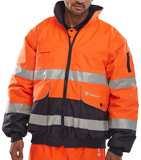 Beeswift Two-tone Hi-vis Europa Bomber Jacket - {ALL COLOURS / SIZES}