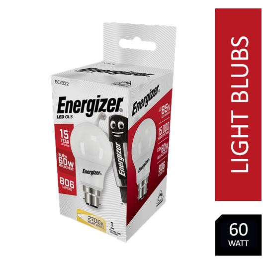 Energizer BC/B22 LED GLS 8.8/60W 2700k (Warm White)